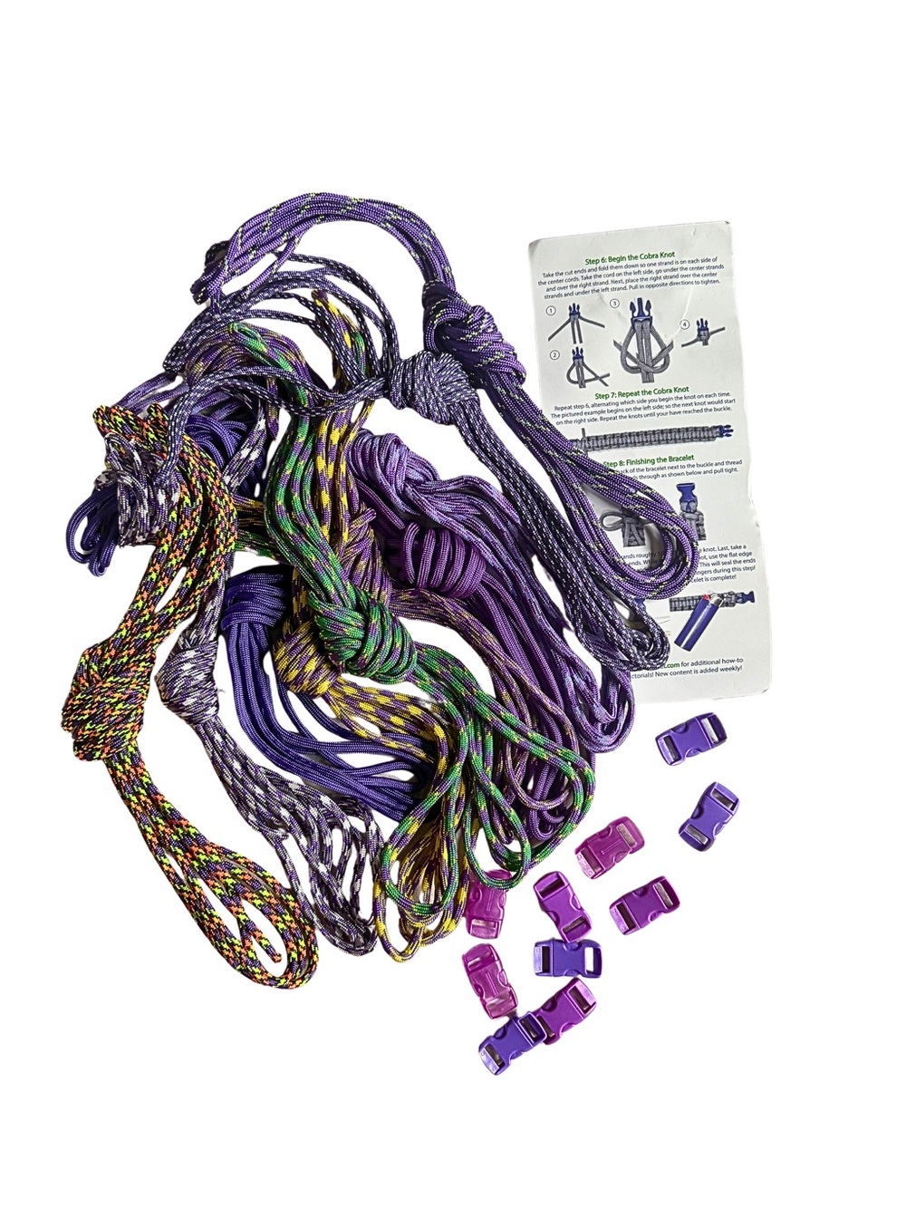 Purple & Multicolor Paracord Craft Kit with Buckles